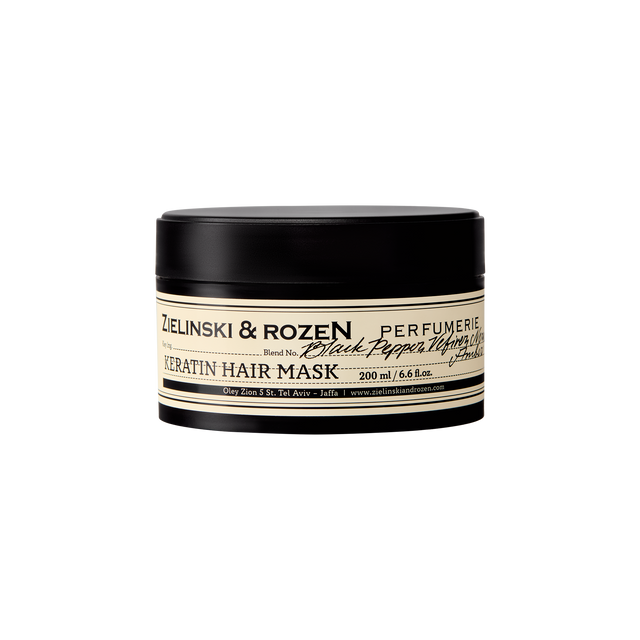 قناع الكيراتين بالفلفل الأسود، نجيل الهند، النيرولي، العنبر (200 مل)