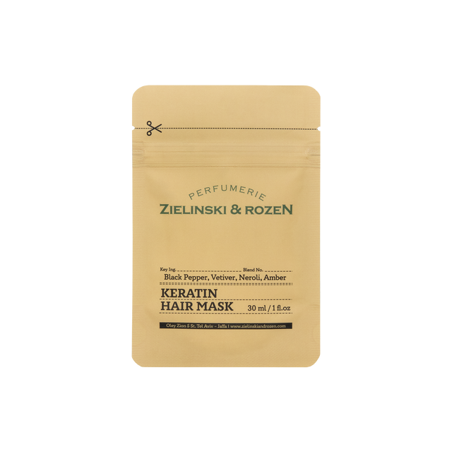 قناع الكيراتين بالفلفل الأسود، نجيل الهند، النيرولي، العنبر (200 مل)