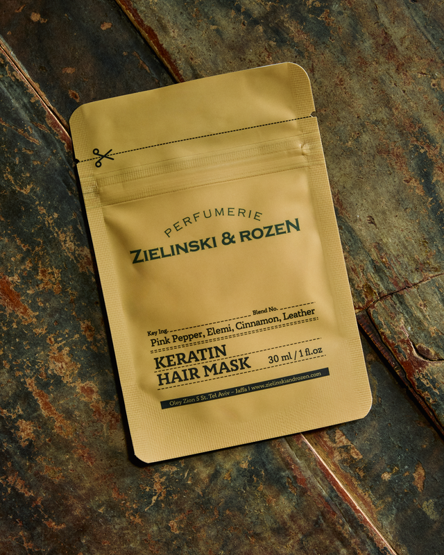 Keratin hair mask Pink Pepper Elemi Cinnamon Leather (30 ml)